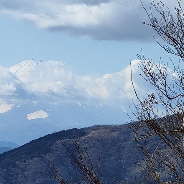 山頂付近からの風景　曇り空